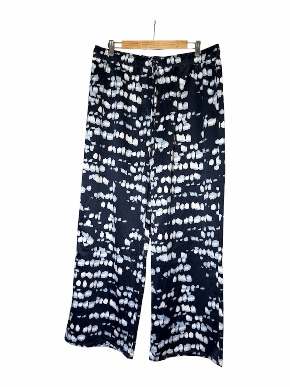Calvin Klein Navy Blue & White Wide Leg Pants, XL, NWT